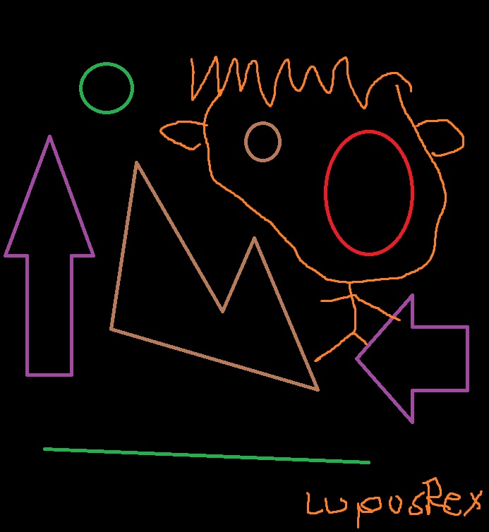 A doodle with happy squiggles in various colours.